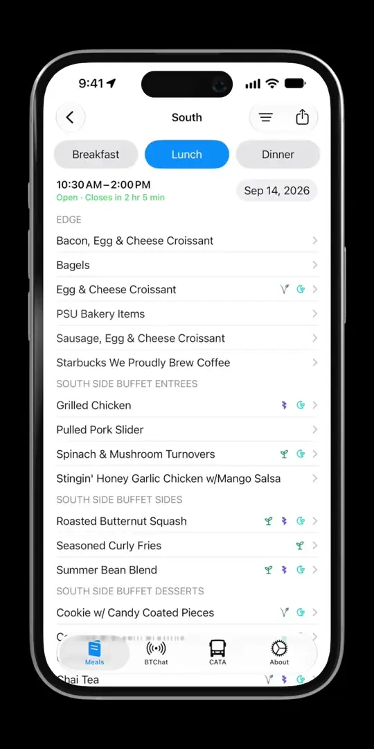 South Food District menu in Halls